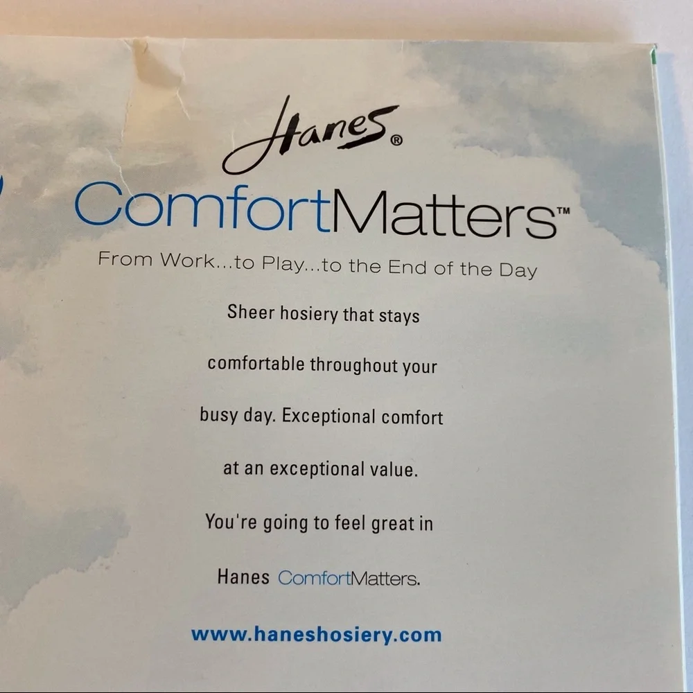 HANES Women’s Comfort Matters Sheer Nylons Sandalfoot Ebony size ef